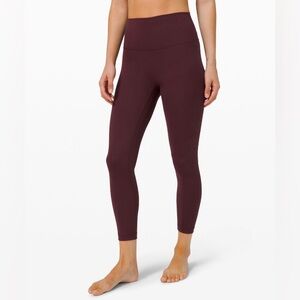 Lululemon Wunder Under 25” Maroon Burgundy Leggings size 4